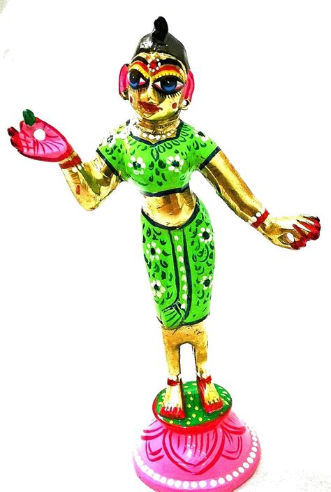 Buy Vrindavan Shopi Pure Brass Made Radha Rani Idol Hand Painted/Radha ...