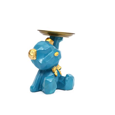 Polyresin Teddy Bear figurine with plate – Natriel