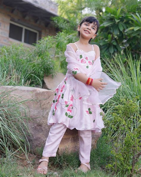 Shop Dipsi Handpainted Satin Suit Set for Kids Online in India at Aachho