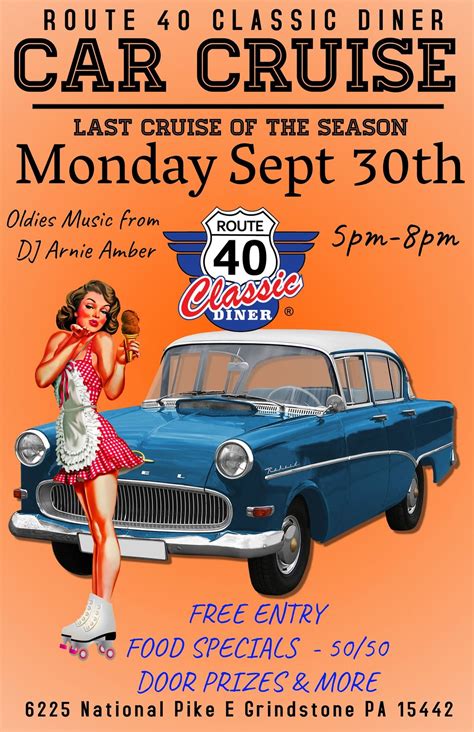 Car Cruise at Route 40 Classic Diner Monday Sept 30, 6225 National Pike ...