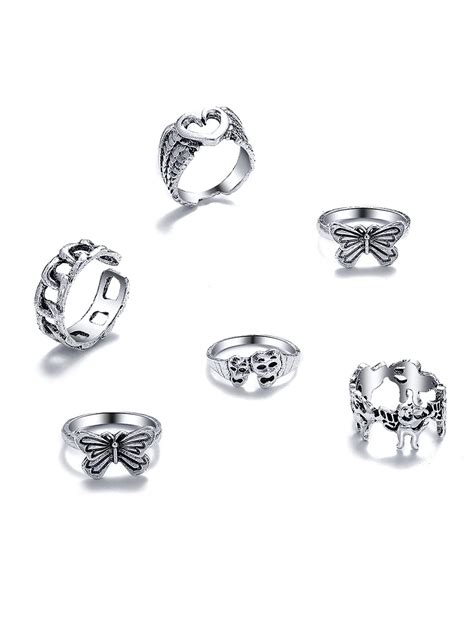 Yellow Chimes Rings for Women and Girls Aesthetic Stack Ring Set ...