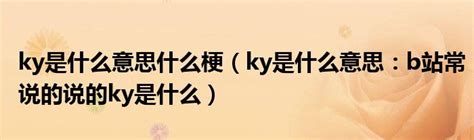 ky是什么意思什么梗（ky是什么意思：b站常说的说的ky是什么）_公会界