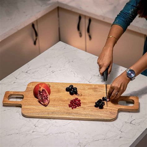 Grovez Acacia Wood Chopping Board with Double Handle – Ireka Homes