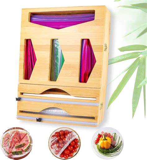 Buy ENERBRIDGE Ziplock Bag Organizer Foil and Plastic Wrap Organizer ...