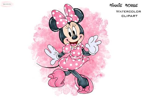 Minnie watercolor minnie mouse minnie mouse clipart minnie watercolor ...
