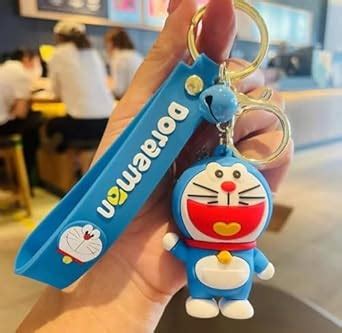 NN Globe Doraemon Cute Silicone 3D Key Chain with Metal Hook & Strap ...