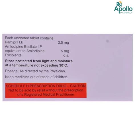 Buy Ramistar-AM 2.5 mg/5 mg Tablet online | Uses, Side Effects, Price ...