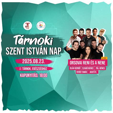 Tárnoki Szent István Napi Programok 2025 • Egészségház • 08.23 ...