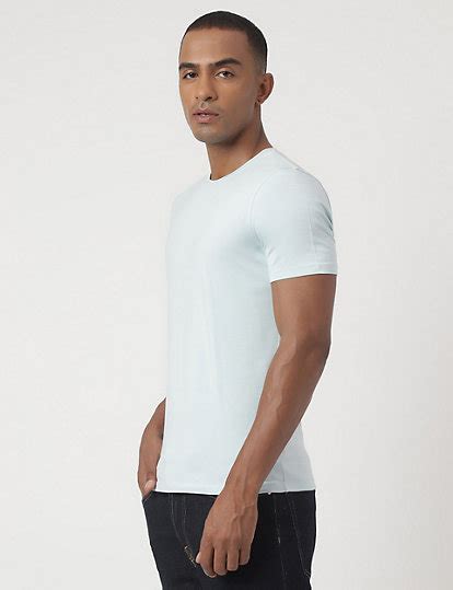 Cotton Blend Round Neck Solid T-Shirt