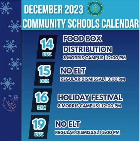 December 2023 Calendar - Community Charter School of Paterson