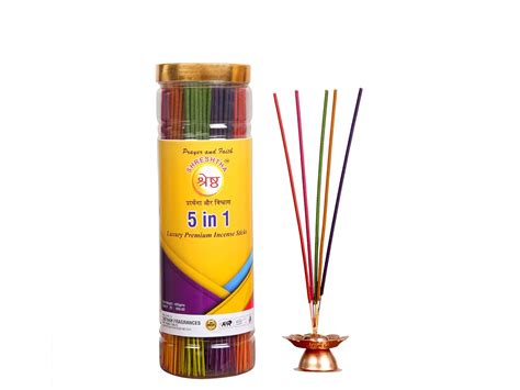 SHRESHTHA 5 in 1 Premium Rose Sandal MOGRA Oud Lavender Incense Stick ...