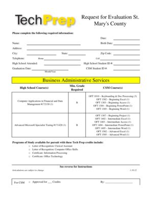 Fillable Online csmd Business Administrative Services - College of ...