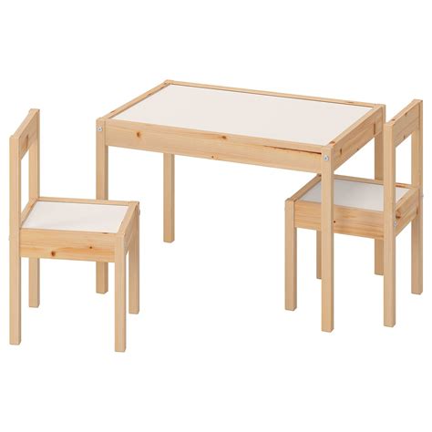 LÄTT Children's table and 2 chairs, white, pine - IKEA