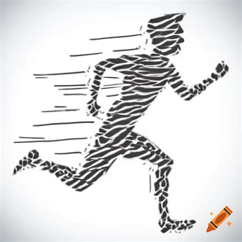 Vector illustration of running man silhouettes in pattern drawing on Craiyon