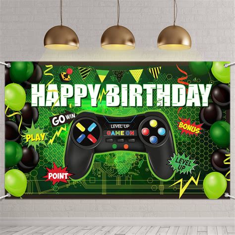 Video Game Party Supplies Happy Birthday Gaming Banner Game On ...