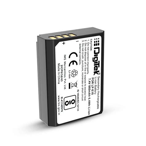 Buy DIGITEK® (LP E10) Lithium-ion Rechargeable Battery for DSLR Camera ...