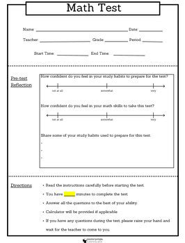 Image result for Math Test Pages