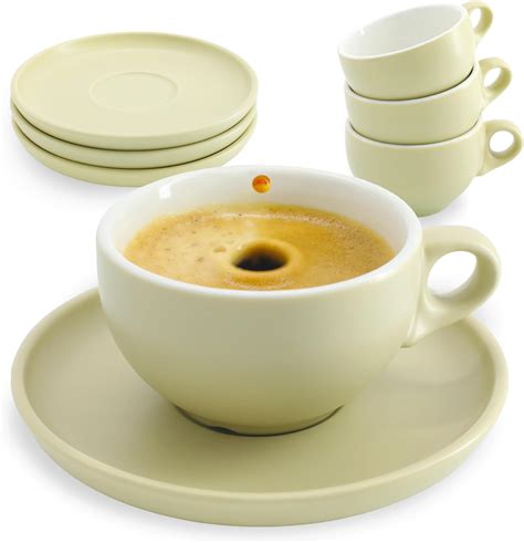 Amazon.com | FUOCCI Espresso Cups With Saucer - 3.5 oz Italian Set of 4 - Coffee Cup Set ...