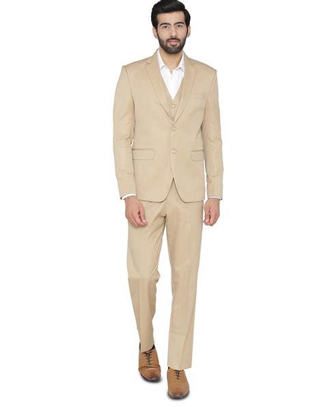 Buy Beige WINTAGE Single Breasted Tailored Fit Suit Set | AJIO