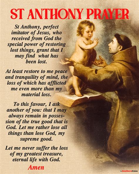 St Anthony Prayer Card Printable