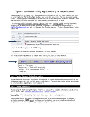 Fillable Online dnr wi Training Approval Form Instructions PDF - dnr wi ...