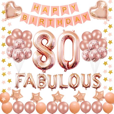 Buy Succris 80TH Birthday Decorations - for 80 Years Old Birthday Party ...