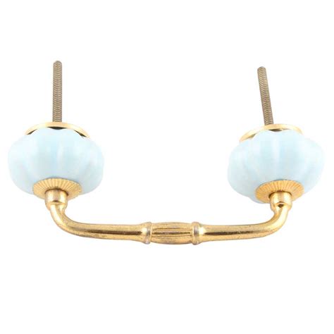 Solid Sky Blue Ceramic Melon Bridge Handles