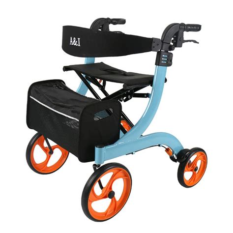Buy HYYQG Lightweight Rollator with Seat, Folding Rollator Walking ...