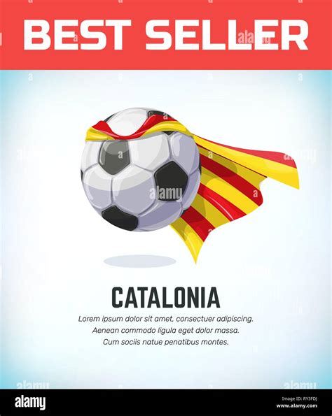 Catalonia football or soccer ball. Football national team. Vector ...