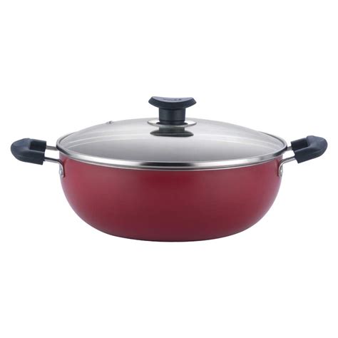 Vinod Cookware Zest Non-Stick Induction Friendly Deep Kadai with Lid ...