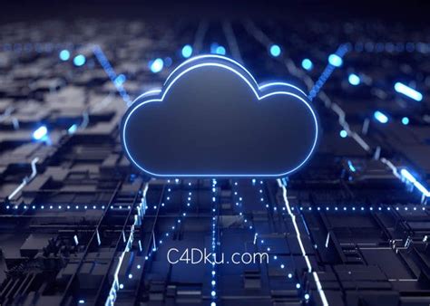 科技空间云端服务器网络C4D三维模型特效模型工程资源下载-C4D库