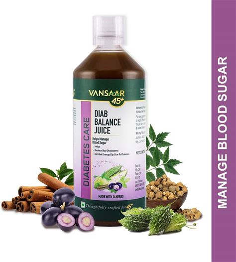 Vansaar 45+ Diab Balance Juice-1L | Lowers Blood Sugar Levels naturally ...