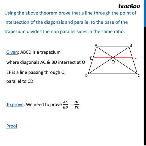 [Class 10] Prove that if a line is drawn parallel to one side of a