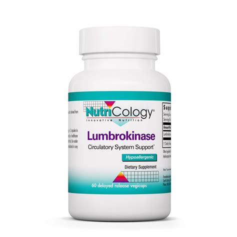 Buy cology Lumbrokinase - Circulatory System Support - 60 Vegetarian s ...