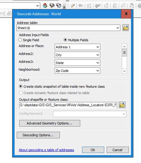 ArcGIS Geocoding Example 的图像结果