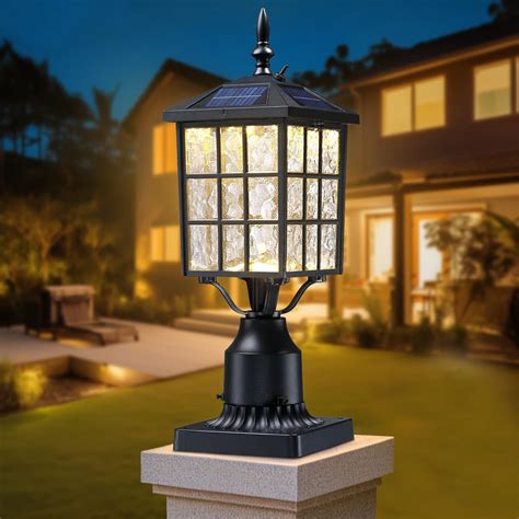 Solar Light Post FOOYANCHO Solar Post Cap Lights Outdoor,Dusk To Dawn ...