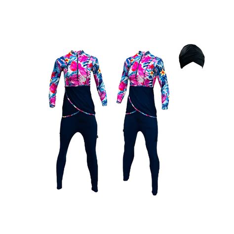 Burkini Swimming Costume Navy Pink Kiddies – Prettycool.co.za