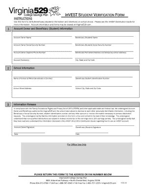 Virginia 529 Student Verification Form - Fill and Sign Printable ...