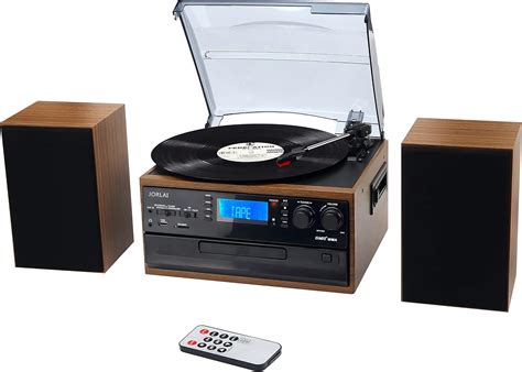 Amazon.com: Jorlai 10-in-1 Record Player Bluetooth Vintage Turntable 3 ...