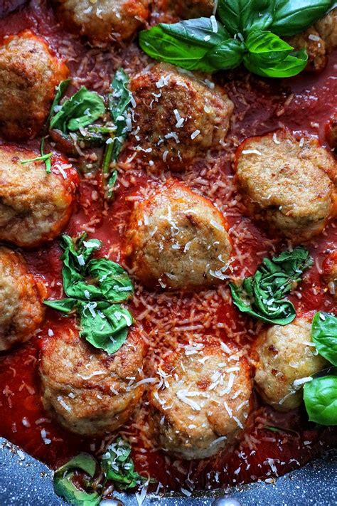 Chicken Parmesan Meatballs | Recipe | Healthy chicken parmesan ...