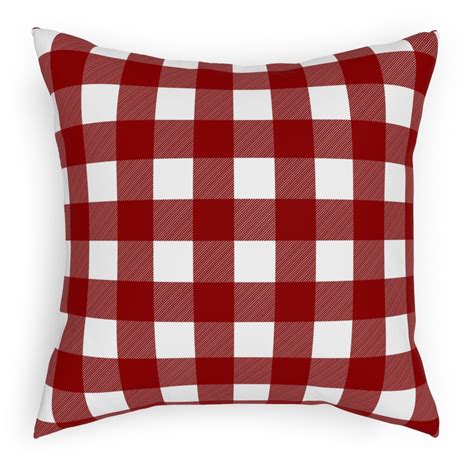 Buffalo Plaid - Red Outdoor Pillow | Shutterfly