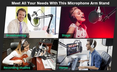 DEVICE OF URBAN INFOTECH Microphone Stand with Pop Filter, Heavy Duty ...