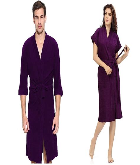 Elevanto Collection 3/4Th Sleeve & Half Sleeve Terry Cotton Bathrobe ...