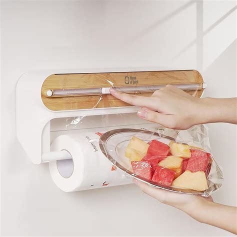 Magnetic Plastic Wrap Dispense 2-in-1 with Cutter – Brown – House of quirk