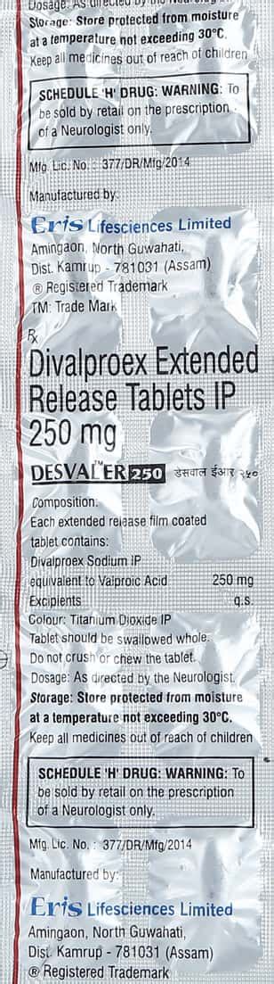 Desval Er 250 MG Tablet (10): Uses, Side Effects, Price & Dosage ...
