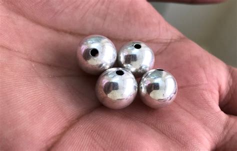 Buy 12mm -20pcs Shiny Bright Silver Balls, Plain Silver Spacer Beads ...