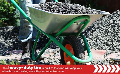 QADAR Heavy Duty Wheelbarrow Tire With Disc 3508, Bearing Size: 6205, 8 ...