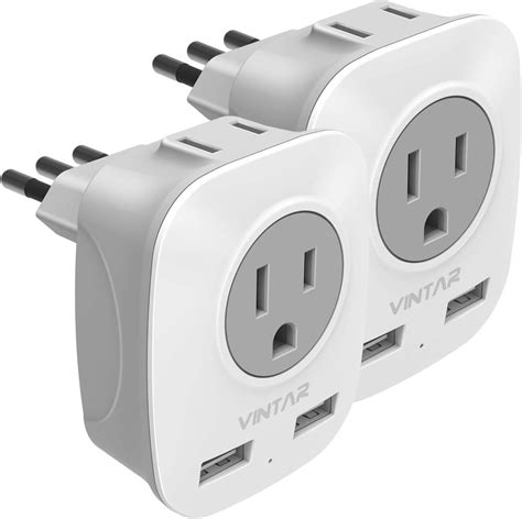 Amazon.com: 2 Pack Italy Power Adapter, VINTAR Italy Travel Plug ...