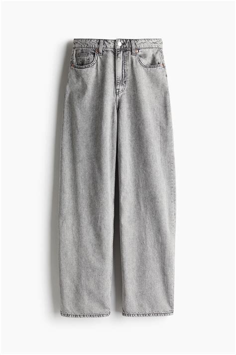 Baggy High Jeans - Light grey - Ladies | H&M IN