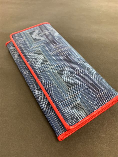 Kimono wallet 大島紬 青 | wafukunomori